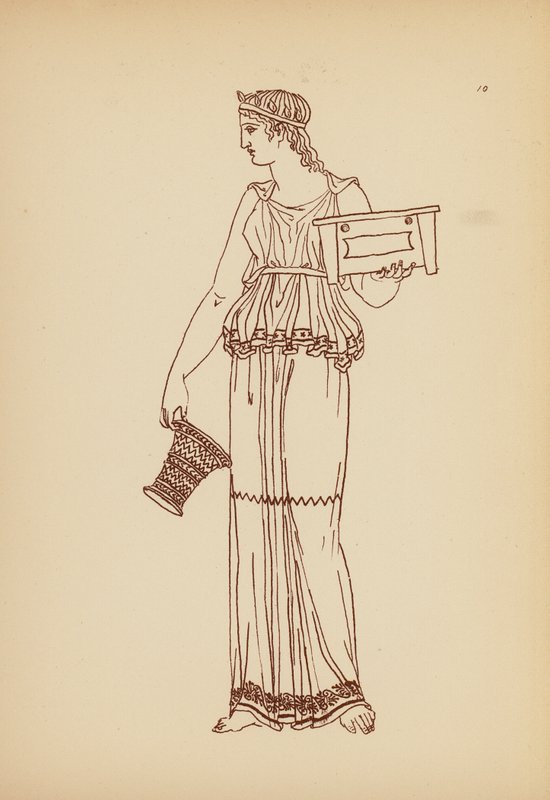 Gammel gresk kvinnedrakt (litho) av John Moyr Smith
