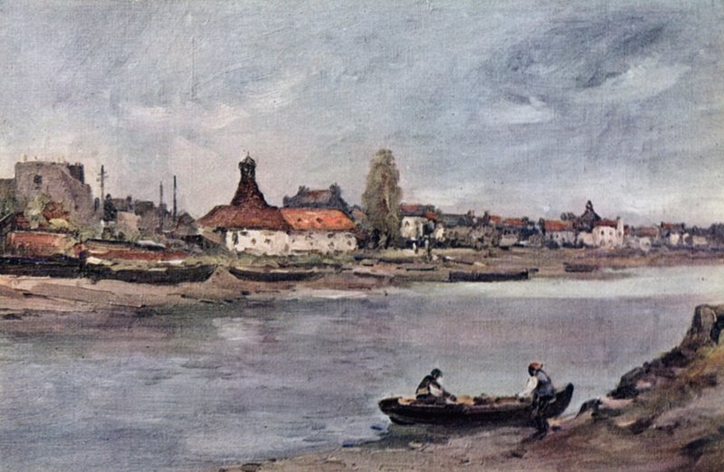 Strand på den grønne (farge litho) av John Muirhead
