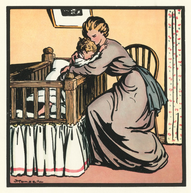 Kensington Rhymes: Good-Night (farge litho) av John Robert (after) Monsell
