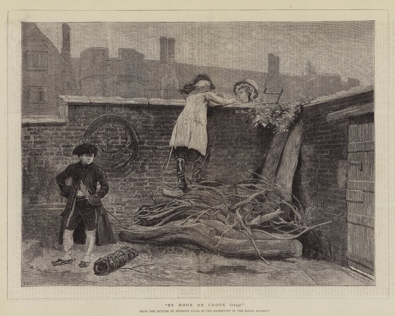 By Hook or Crook (1745) av John Seymour Lucas
