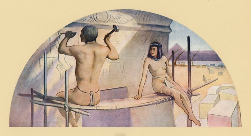 Hieroglyfen (fargelitho) av John White (after) Alexander