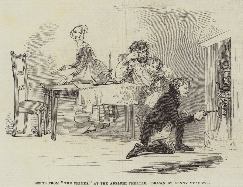 Scene fra The Chimes, på Adelphi Theatre av Joseph Kenny Meadows