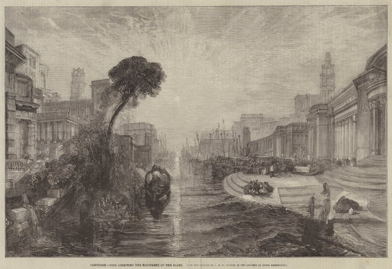 Carthage, Dido regisserte utstyret til flåten av Joseph Mallord William Turner