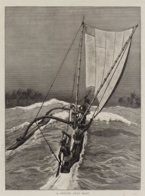 En Ceylon surfebåt av Joseph Nash