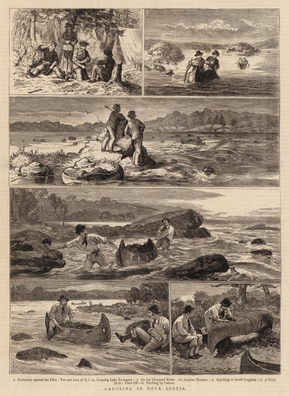 Kanopadling i Nova Scotia av Joseph Nash