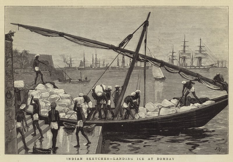 Indian Sketches, landing Ice i Bombay av Joseph Nash