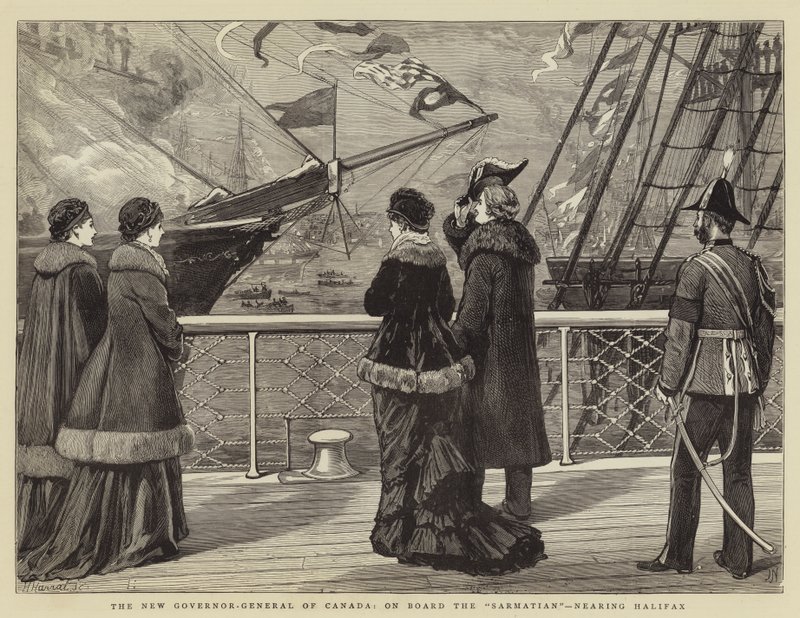 Den nye generalguvernøren i Canada, om bord på Sarmatian, nærmer seg Halifax av Joseph Nash