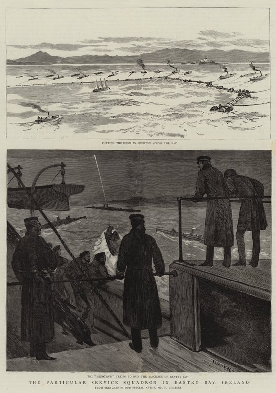 The Particular Service Squadron i Bantry Bay, Irland av Joseph Nash