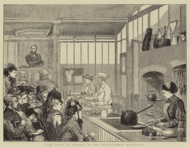 The School of Cookery på den internasjonale utstillingen av Joseph Nash