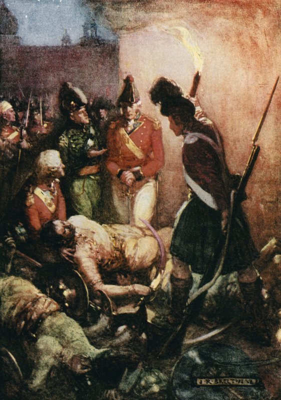 Tippoo Sultans kropp ble funnet begravet under tilhengerne deres av Joseph Ratcliffe Skelton