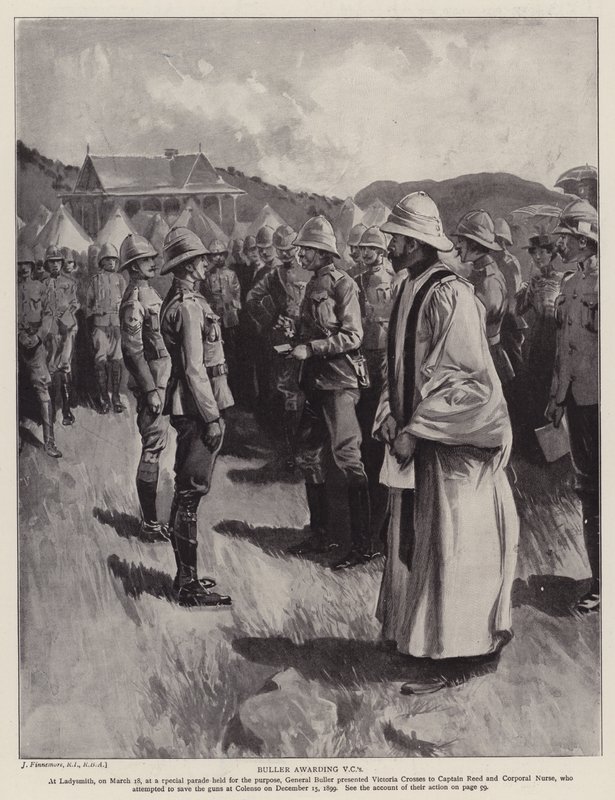 Buller tildeler VC-er (litho) av Joseph (after) Finnemore