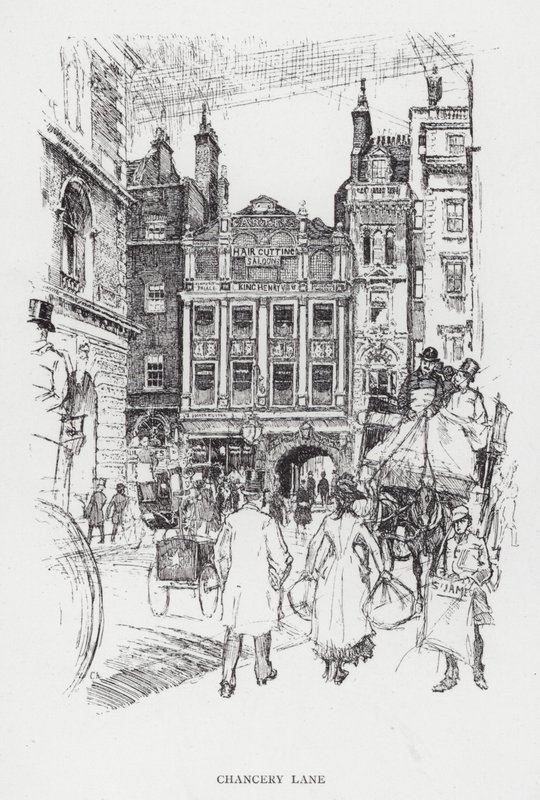 Chancery Lane (litho) av Joseph (after) Pennell