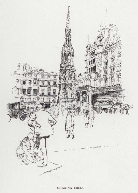 Charing Cross (litho) av Joseph (after) Pennell