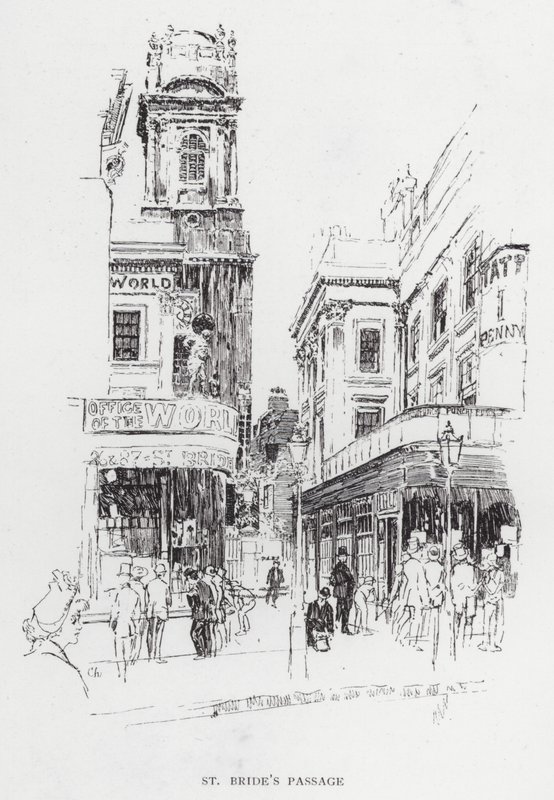 St Bride's Passage (litho) av Joseph (after) Pennell