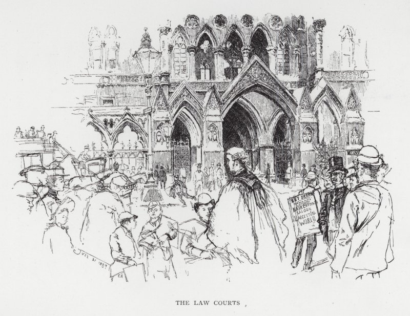 Lovdomstolene (litho) av Joseph (after) Pennell
