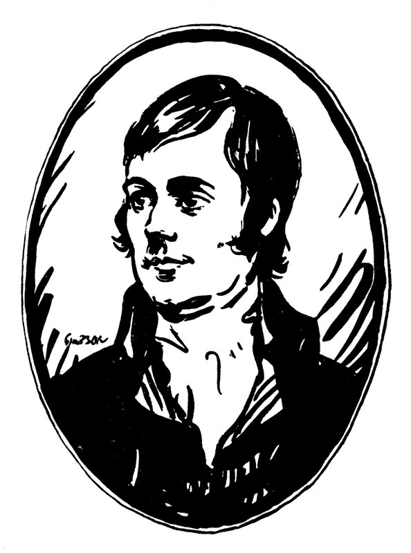 Robert Burns (litho-farge) av Joseph (after) Simpson