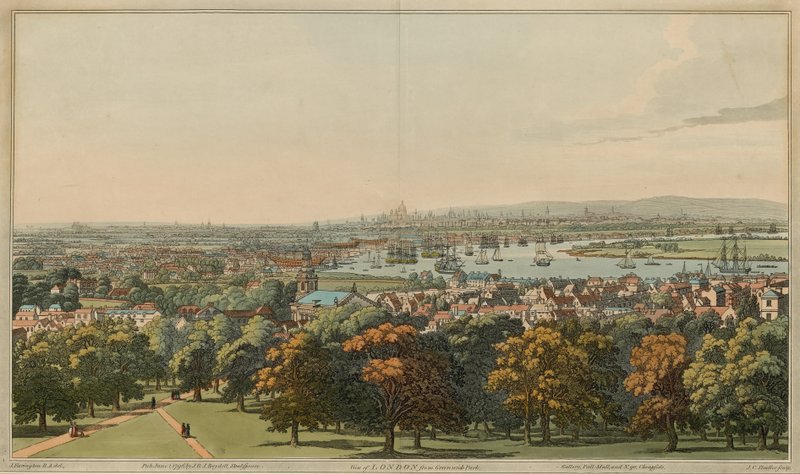 Utsikt over London fra Greenwich Park av Joseph Farington