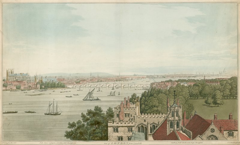 Utsikt over London fra Lambeth av Joseph Farington
