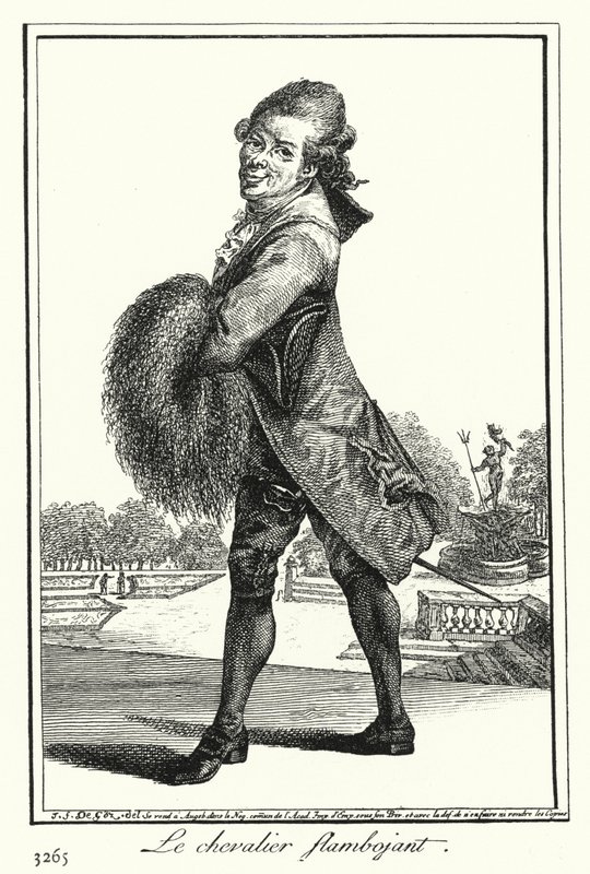 The Flamboyant Knight (gravering) av Joseph Franz von (after) Goez