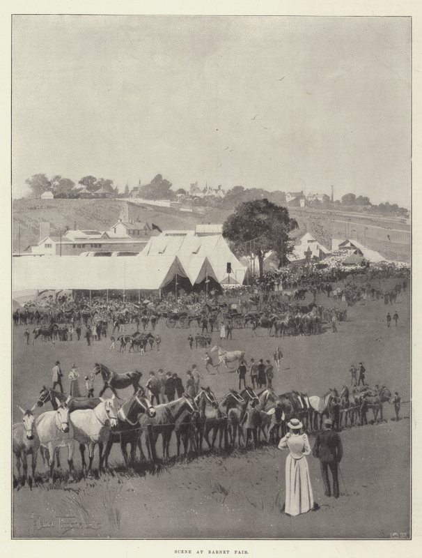 Scene på Barnet Fair av Joseph Holland Tringham