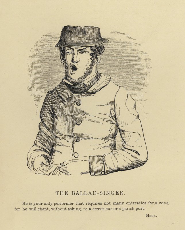 Kenny Meadows: The Ballad-Singer (gravering) av Joseph Kenny (after) Meadows