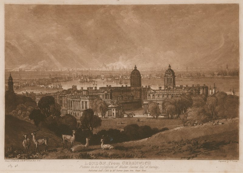 London fra Greenwich; av Joseph Mallord William Turner