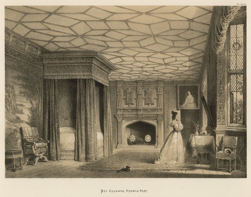 Sengekammer, Knowle, Kent av Joseph Nash