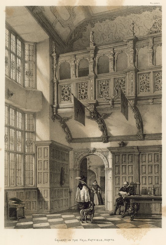 Galleri i Hall, Hatfield, Herts av Joseph Nash