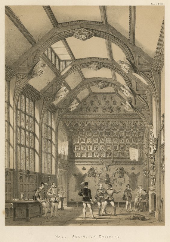 Hall, Adlington, Cheshire av Joseph Nash