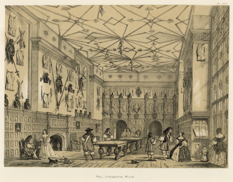 Hall, Littlecotes, Wilts av Joseph Nash