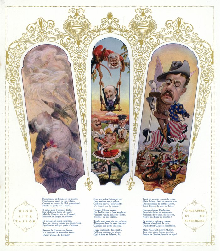 Karikaturer (farge litho) av Joseph Sirat