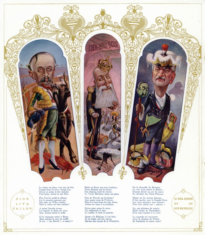 Karikaturer (farge litho) av Joseph Sirat