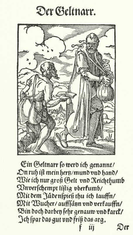 The Avaricious Fool (gravering) av Jost (after) Amman