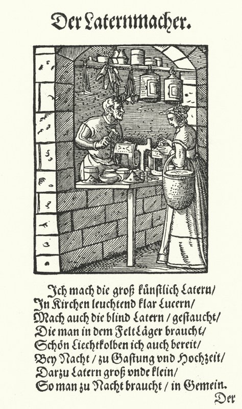 The Lantern Maker (gravering) av Jost (after) Amman