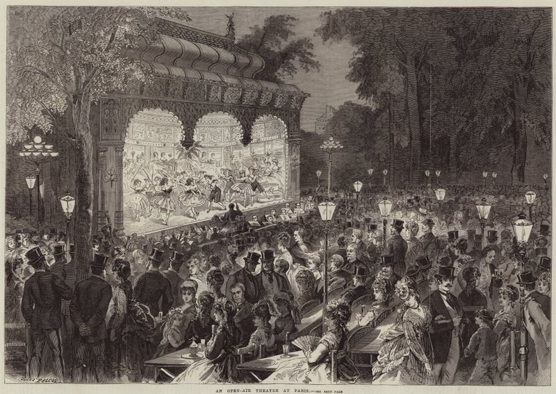 Et friluftsteater i Paris av Jules Pelcoq