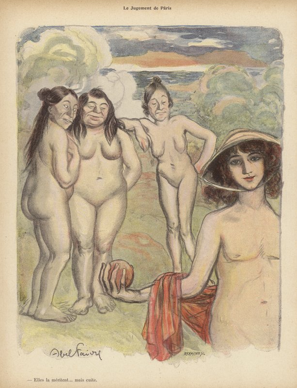 Judgment of Paris (farge litho) av Jules Abel Faivre