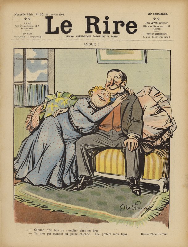 Kjærlighet! Illustrasjon for Le Rire av Jules Abel Faivre