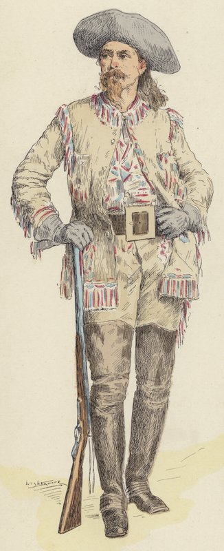 Buffalo Bill (farge litho) av Jules Arsene (after) Garnier