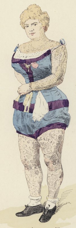 Tatoveringer (farge litho) av Jules Arsene (after) Garnier
