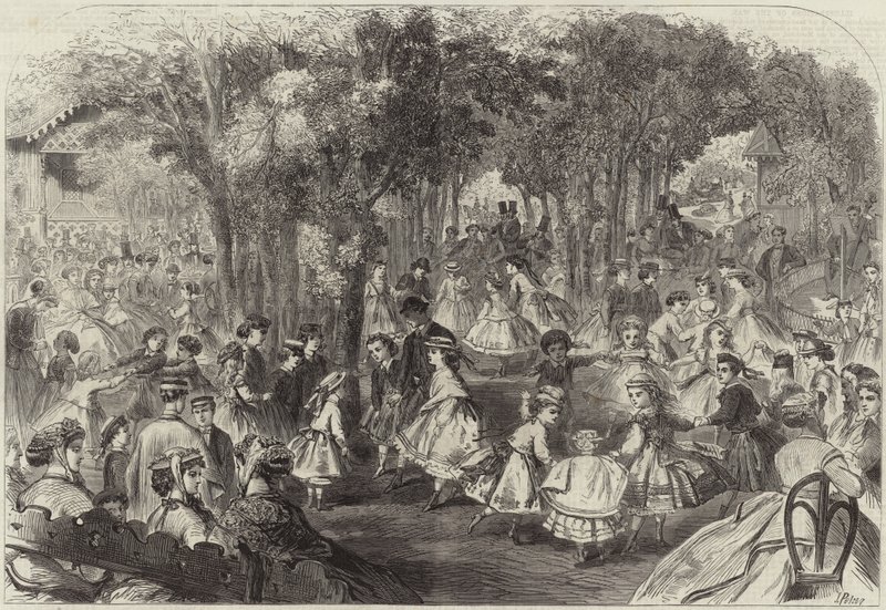 Barneball på pre-katalansk (gravering) av Jules Pelcoq