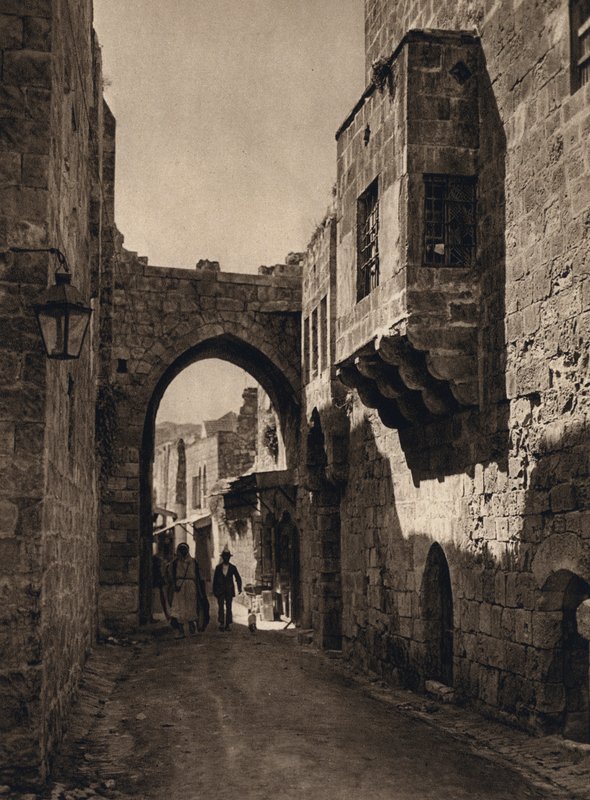 Jerusalem, gatebilde (s/hvitt-bilde) av Karl Grober
