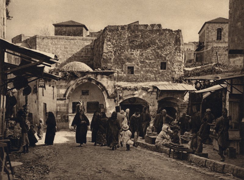 Jerusalem, gatebilde (s/hvitt-bilde) av Karl Grober