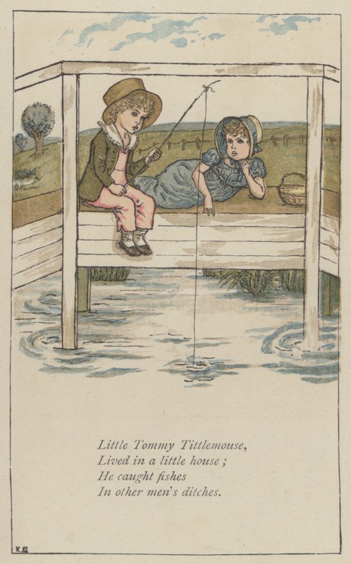 Lille Tommy Tittlemus (farge litho) av Kate (after) Greenaway
