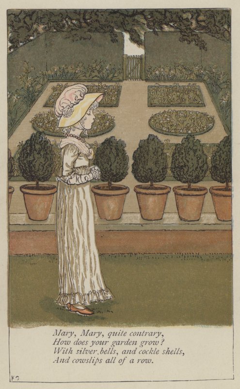 Mary, Mary, ganske motsatt (farge litho) av Kate (after) Greenaway