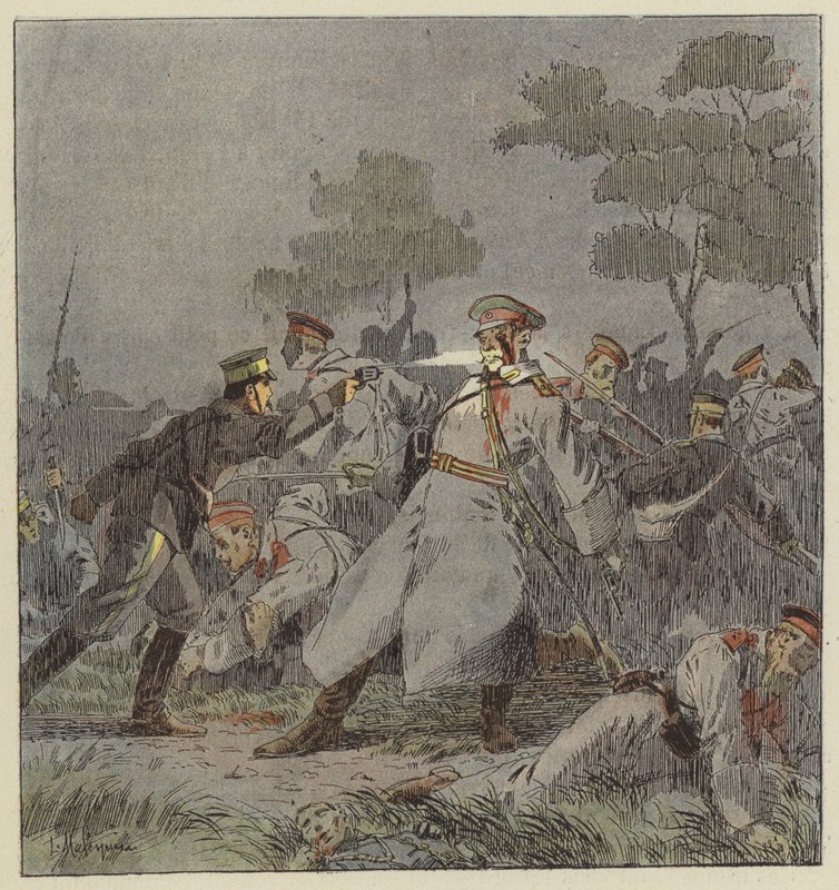 Combat de nuit ved Mo-Tien-Ling av L. Malespine