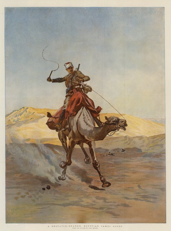 Et forsendelsesbærer egyptisk kamelkorps av Lady Butler