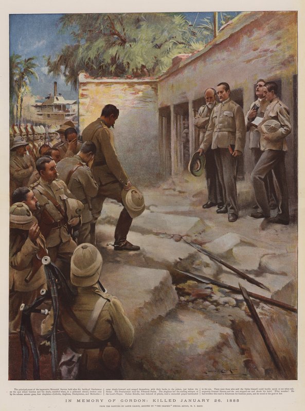 Til minne om Gordon, drept 26. januar 1885 (chromolitho) av Lance Calkin