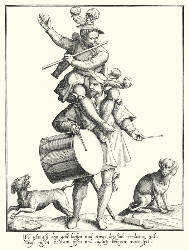 Trommeslageren og fiferen (gravering) av Lorenz Strauch