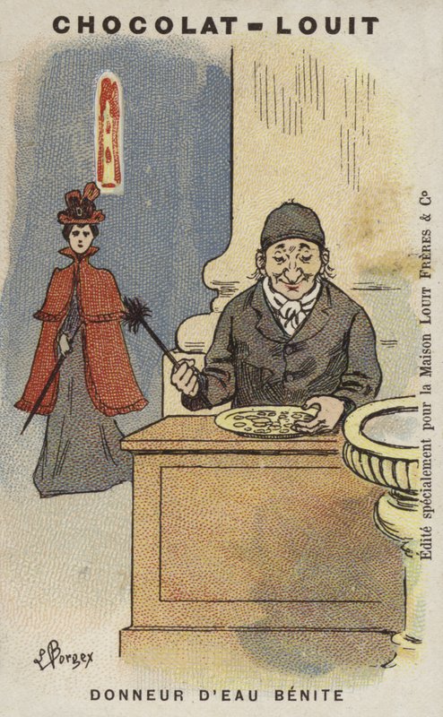 Holy Water Giver (chromolitho) av Louis Borgex