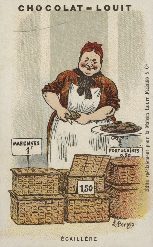 Ecaillere (chromolitho) av Louis Borgex